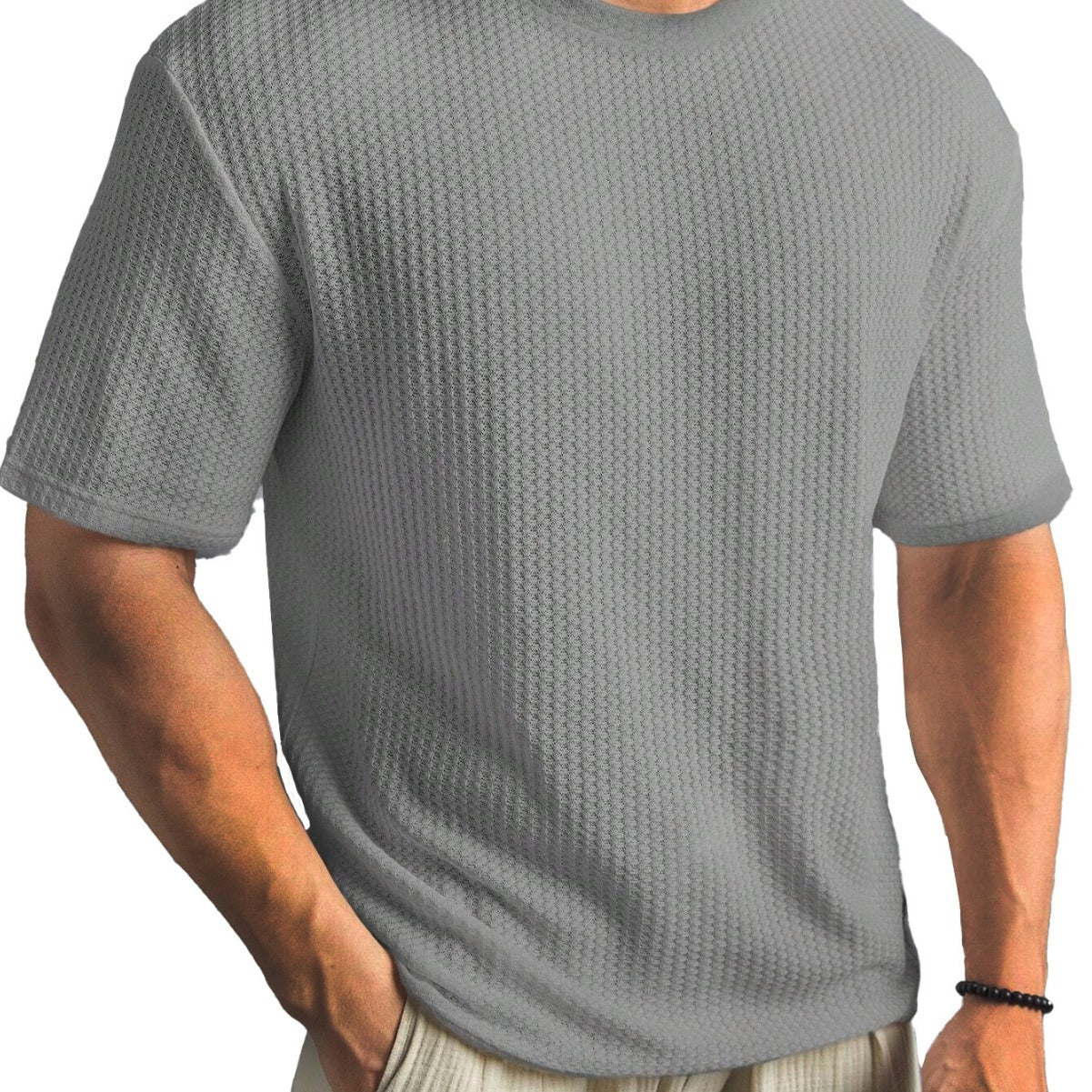 Casual Versatile Solid Color Men's Summer T-shirt